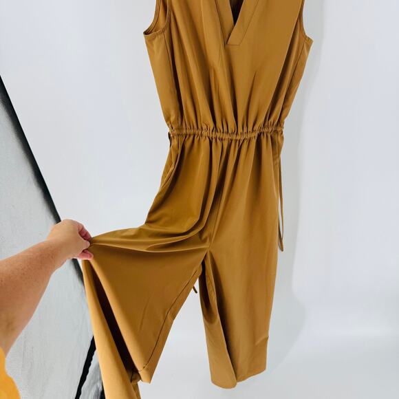 Calvin Klein Brown Sleeveless Wide Leg Jumpsuit Size 2 Minimalist Workwear Chic - Picture 7 of 8